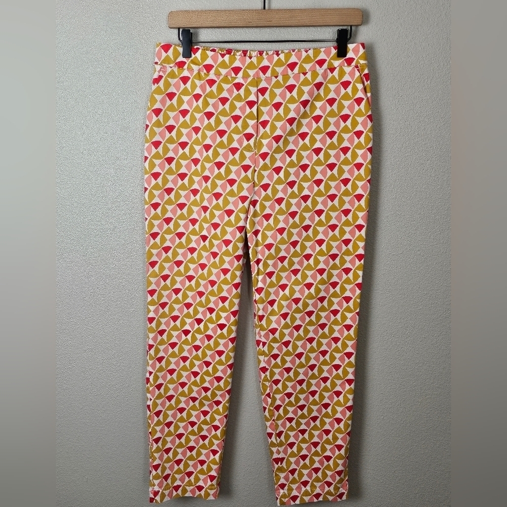 Boden Danby Printed High Rise Pull On Ankle Pants